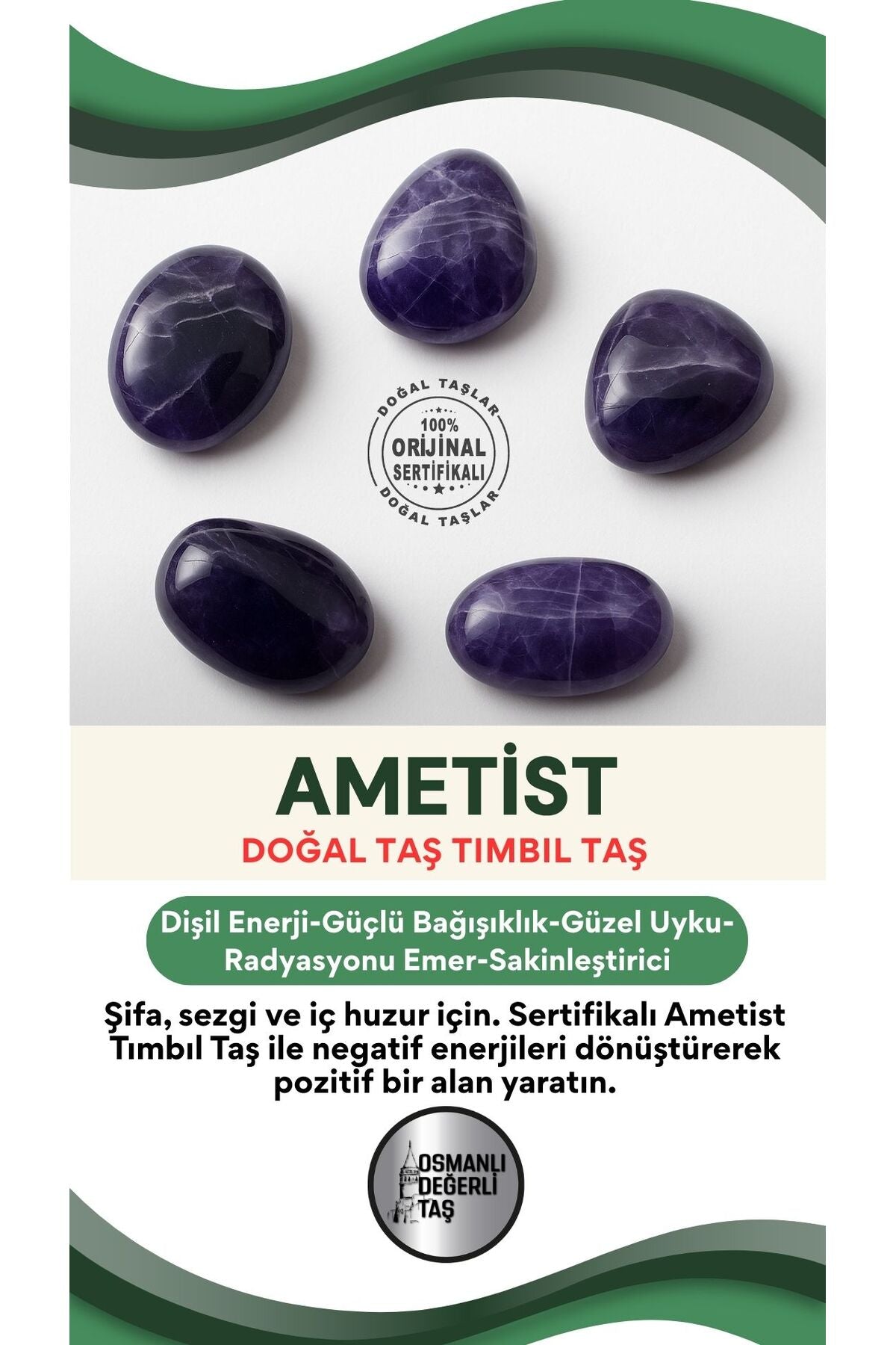 Sertifikalı Ametist Tımbıl Taş