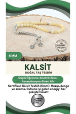 Sertifikalı Kalsit Doğaltaş Tesbih 6 Mm, T212