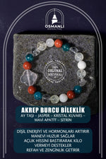 Akrep Burcu Doğal Taş 8mm Yonca Bileklik