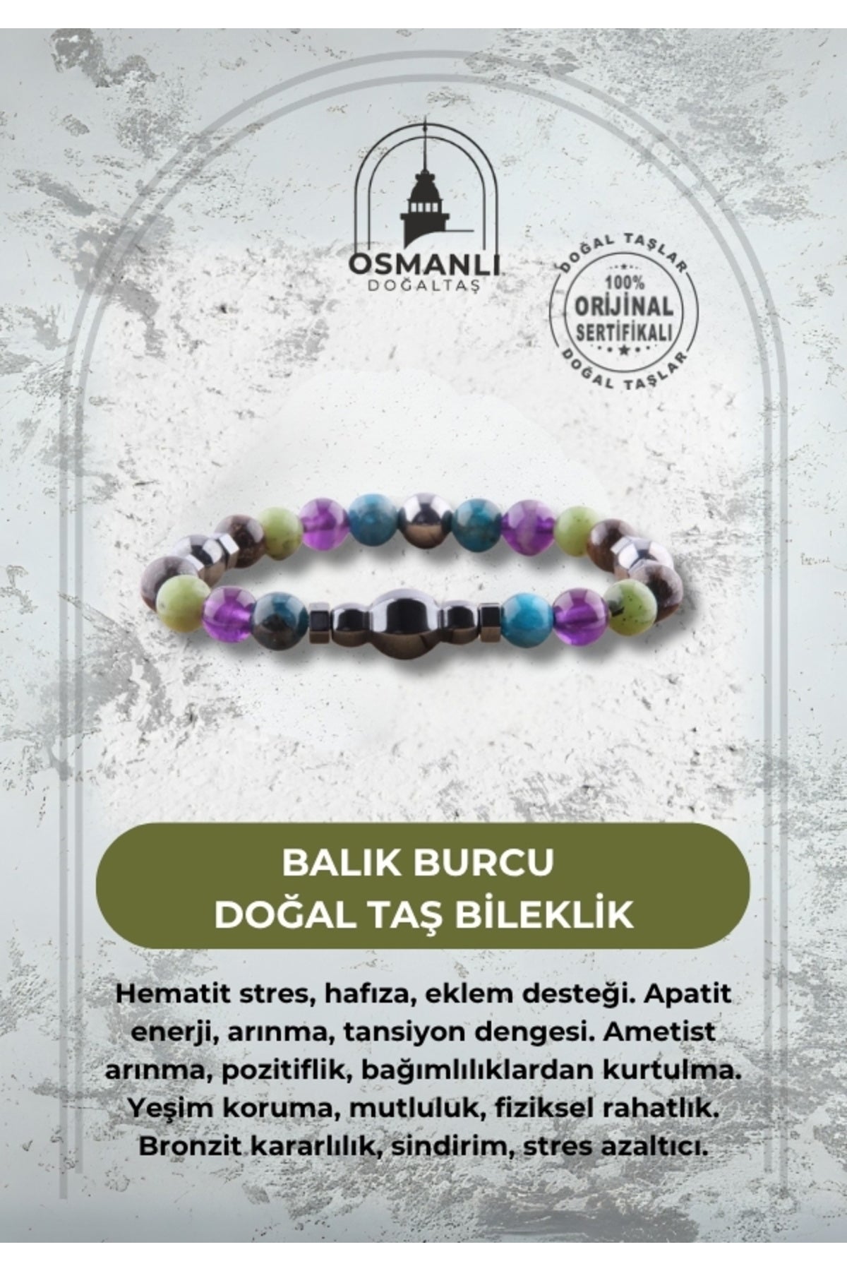 Sertifikalı Balık Burcu Bileklik B059
