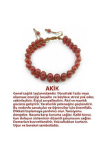 Sertifikalı Akik Makrome Doğal Taş Bileklik