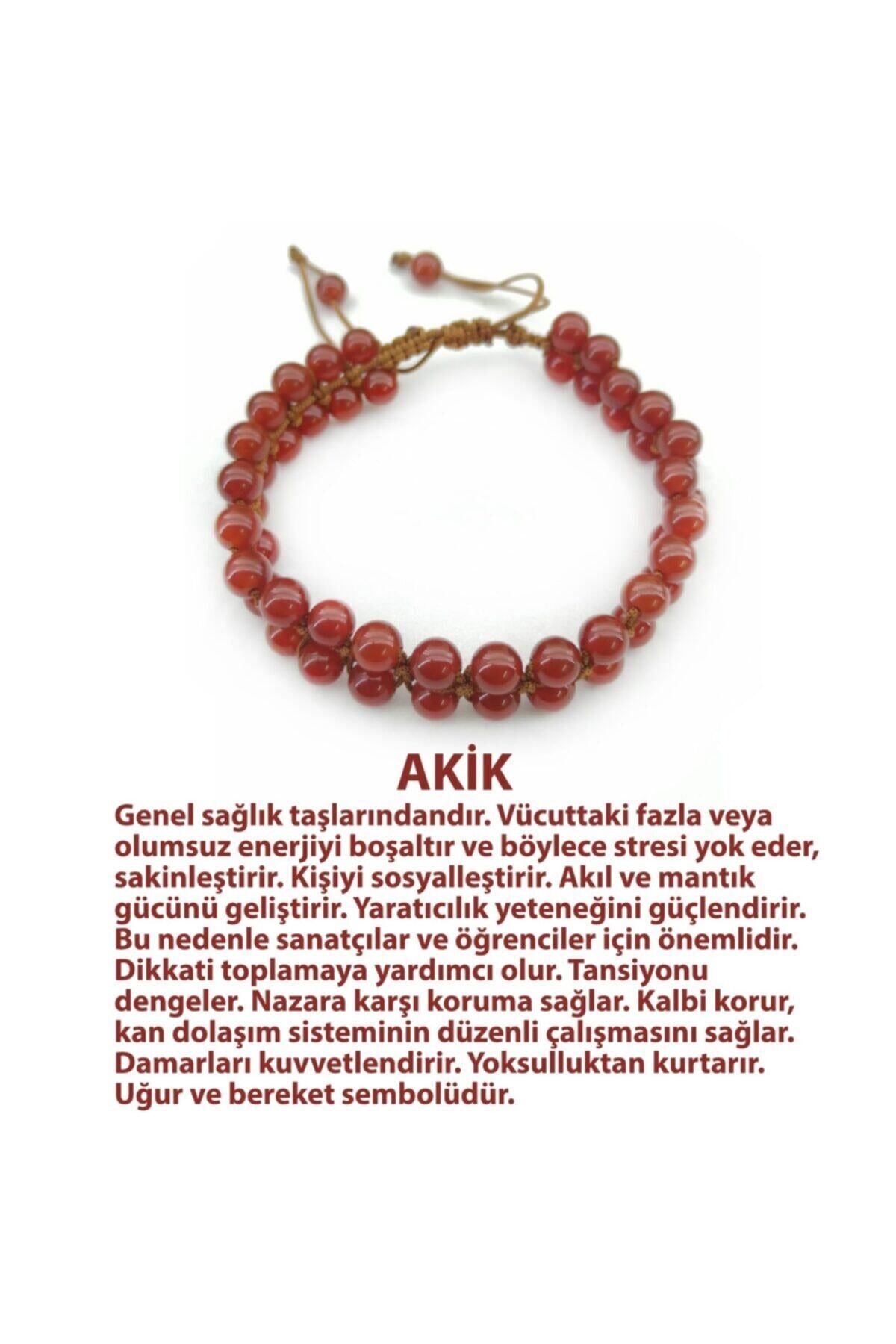 Sertifikalı Akik Makrome Doğal Taş Bileklik