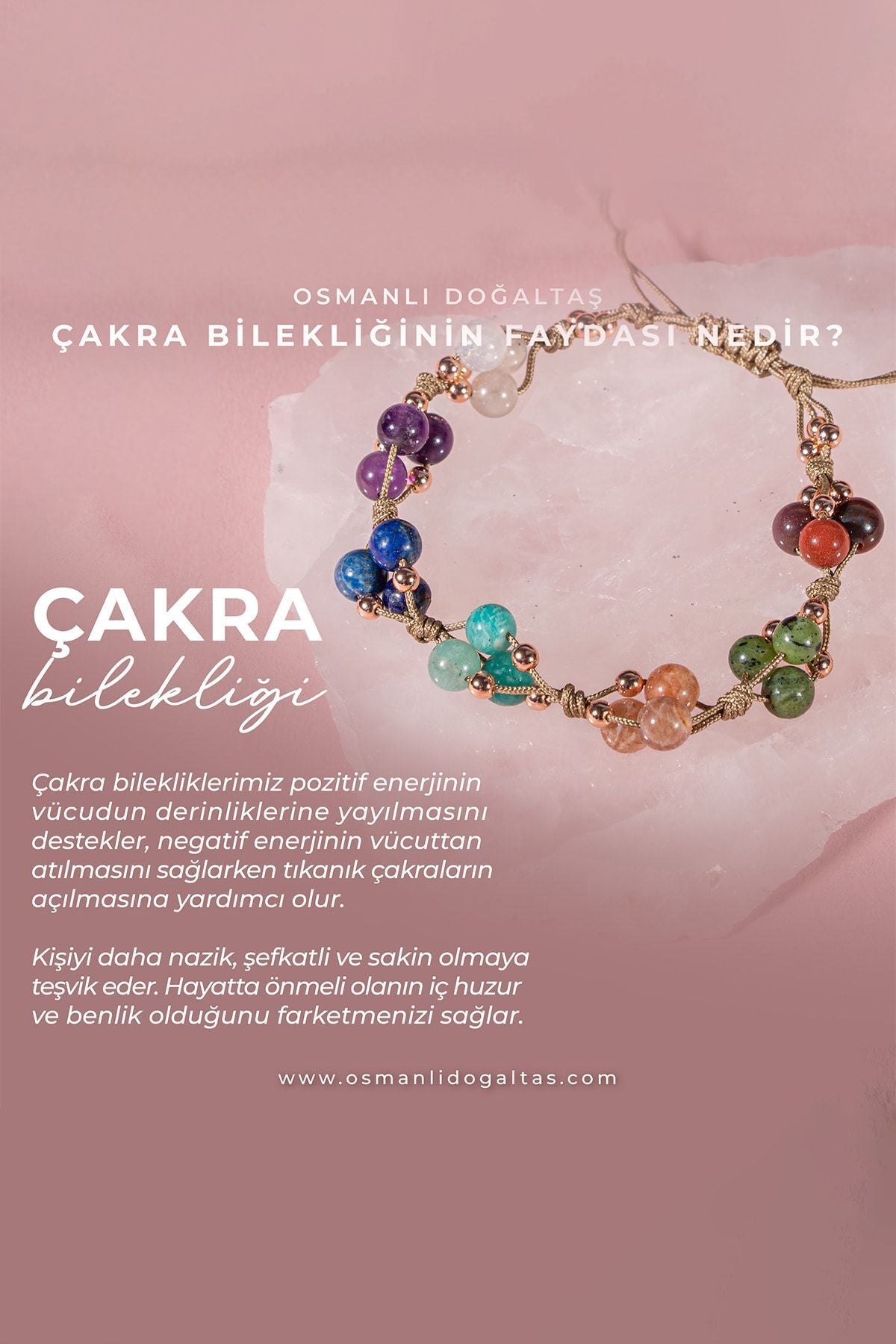 Sertifikalı Çakra Bilekliği Makrome Kapama %100 El Işçiliği