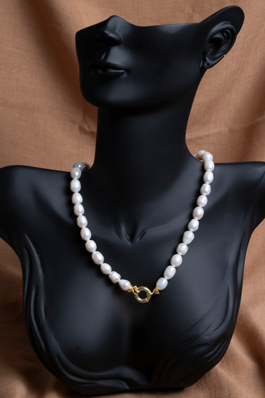 Sertifikalı Doğal Taş İnci Altın Kaplama 925 Ayar Gümüş Aparatlı Kolye ODT003