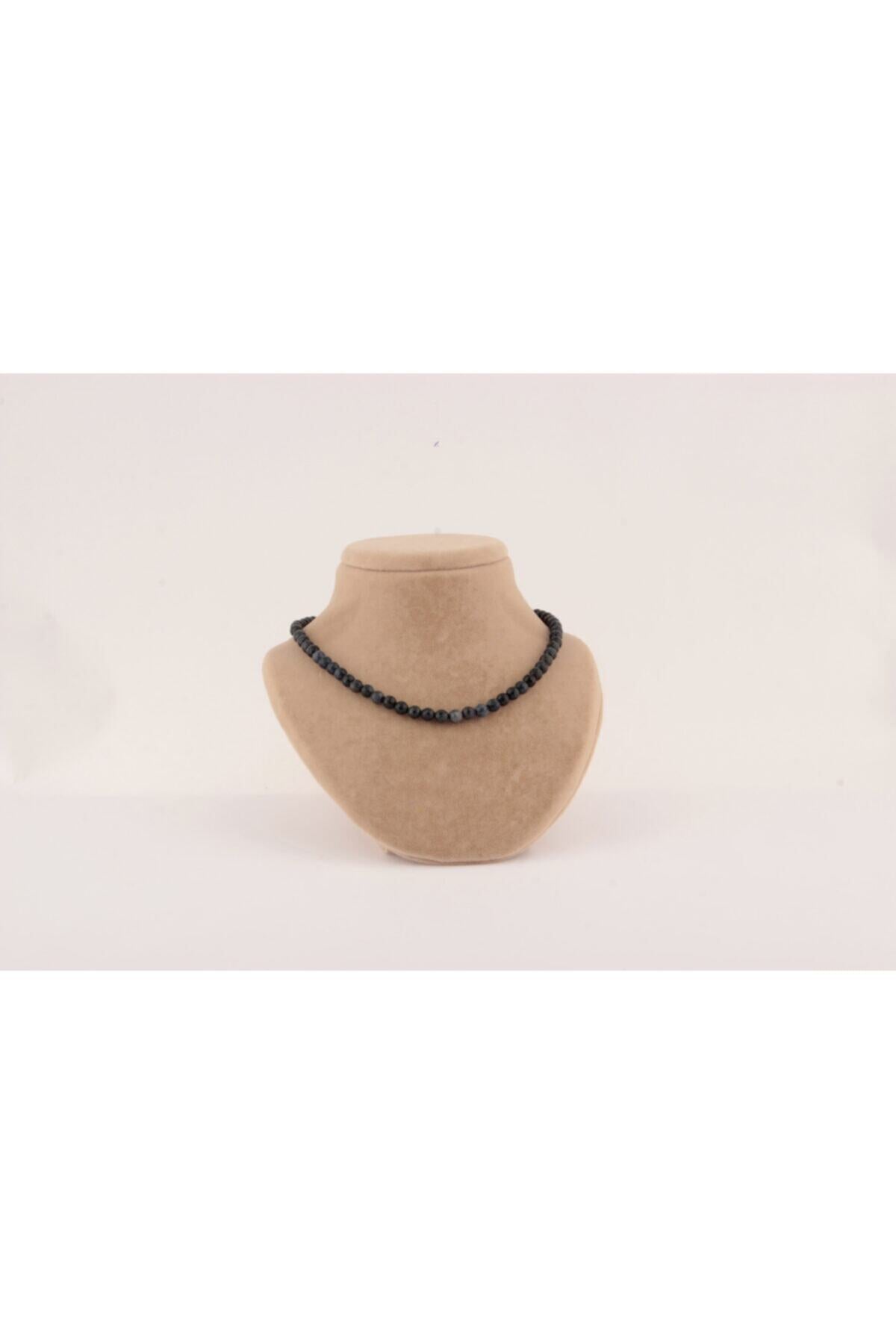 Sertifikalı Dumortierit 6mm Kolye (DÜĞÜMSÜZ)
