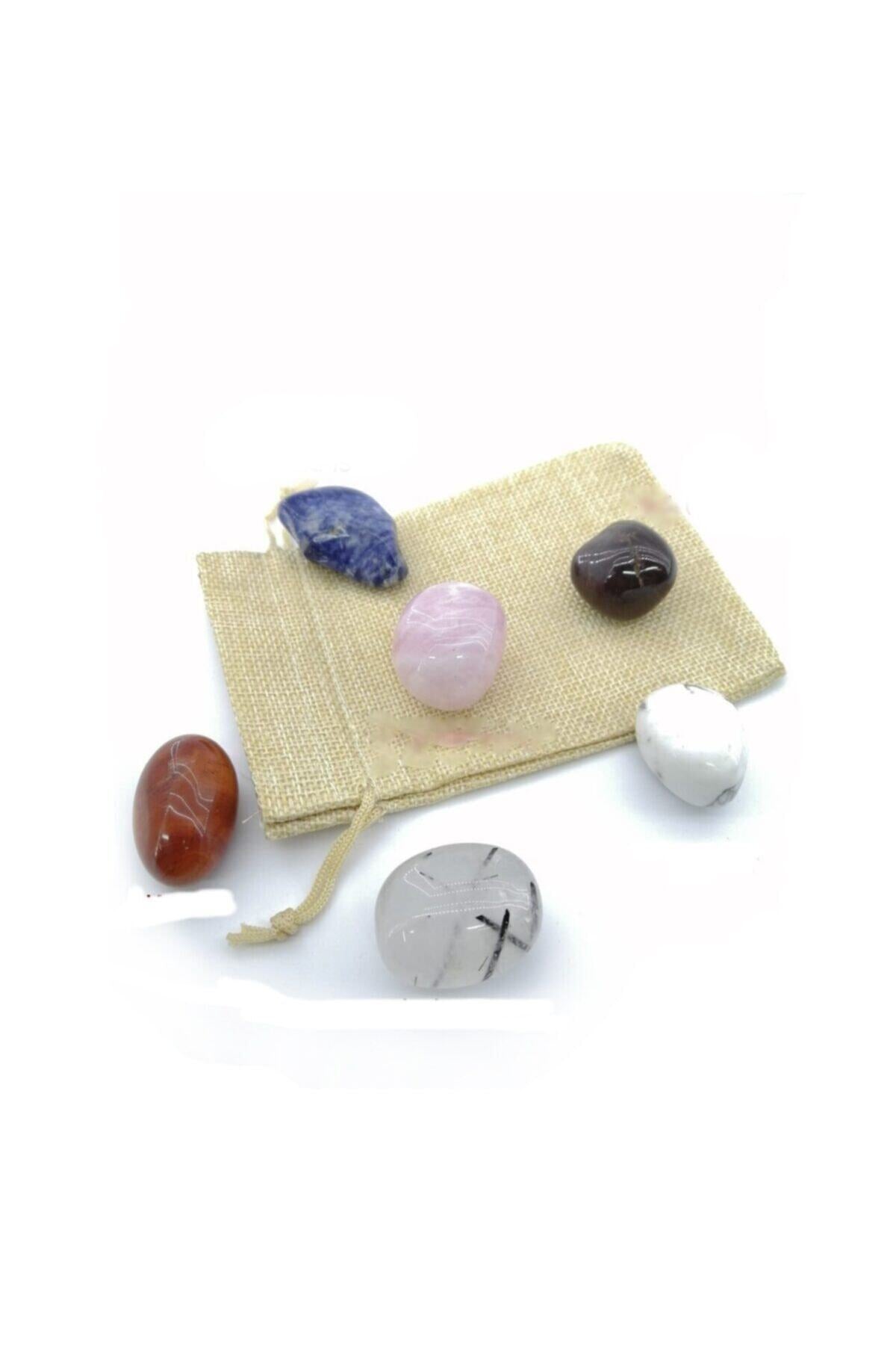 Sertifikalı Lapis-lal(Granat)-pembe Kuvars-havlit-jasper- Rutilli Kuvars Set Taşlar