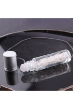 Sertifikalı Kristal Kuvars Doğal Taş Yüz Ve Cilt Esans Ve Yağ Şişesi - 10 Ml, 8 Cm Metal Kapak