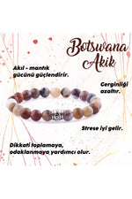 Sertifikalı Bostwana Akik Doğal Taş Bileklik - 8 Mm B772
