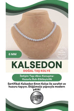 Sertifikalı Kalsedon 6 Mm Kolye (DÜĞÜMSÜZ)