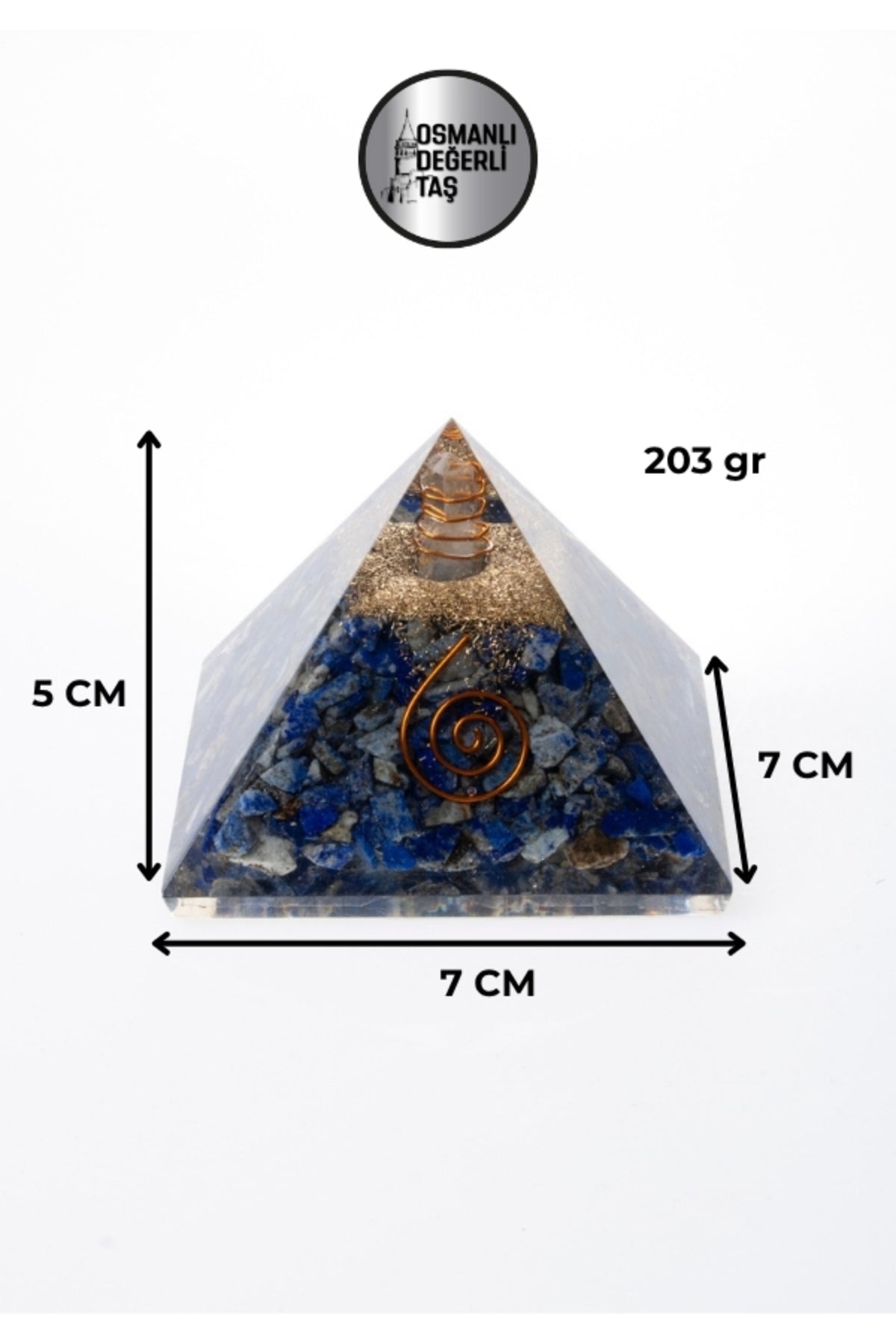 Sertifikalı Lapis Lazuli Doğal Taş Piramit No:2 P024