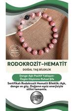 SERTİFİKALI Rodokrozit Hematit Doğal Taş Bileklik