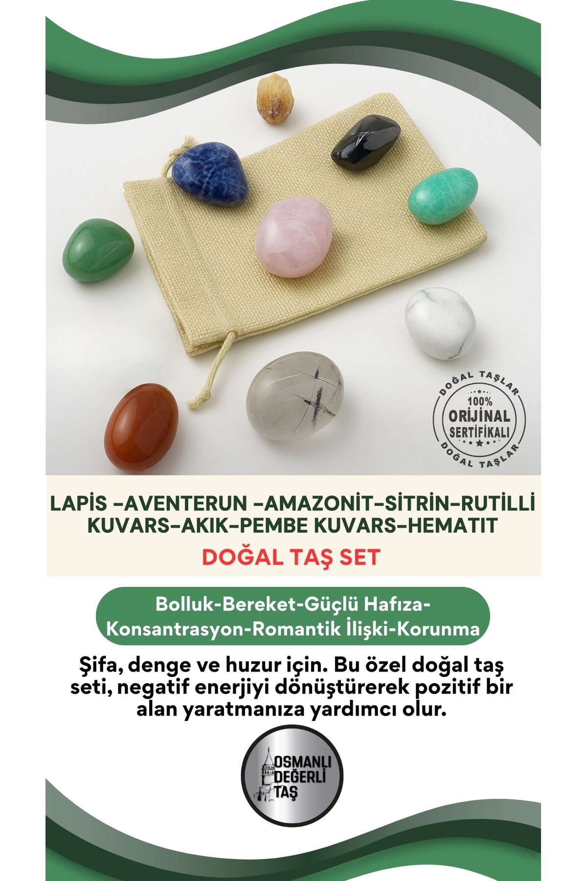 Sertifikalı Gri Kuvars Taş Seti