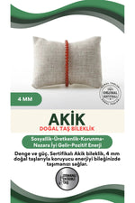 Sertifikalı Kırmızı Akik Doğaltaş Bileklik 4 Mm, B977