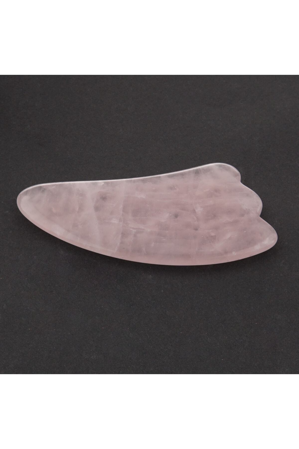 Sertifikalı Pembe Kuvars Doğal Taşı Gua Sha Kaz Ayağı Yüz Ve Vücut Masaj Aleti Ma072