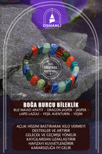 Boğa Burcu Doğal Taş Geniş Kesim Bileklik