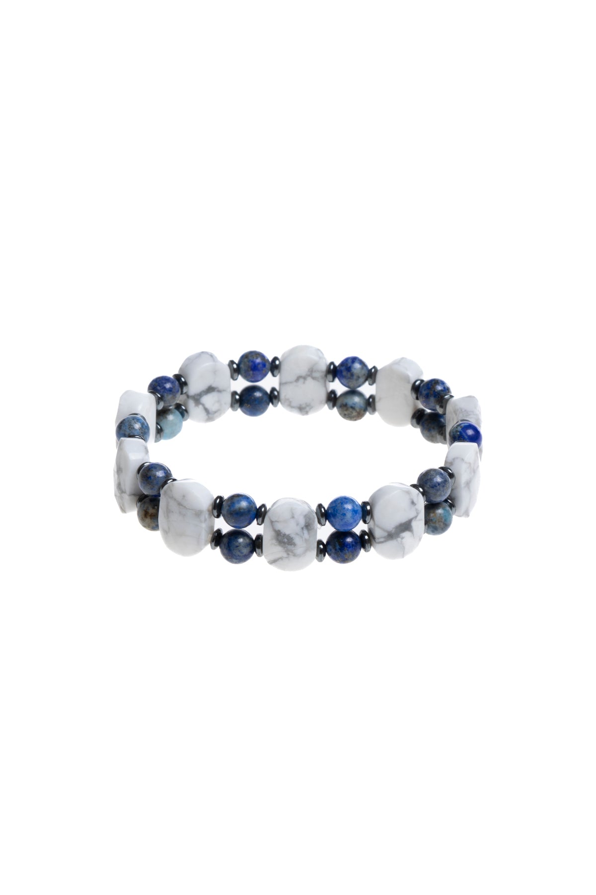 Sertifikalı lapis lazuli - havlit doğal taş bileklik