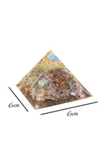 Renkli Turmalin Doğal Taş Organit Piramit - 6cm