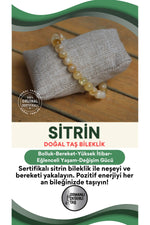 Sertifikalı Sitrin Doğal Taş Bileklik