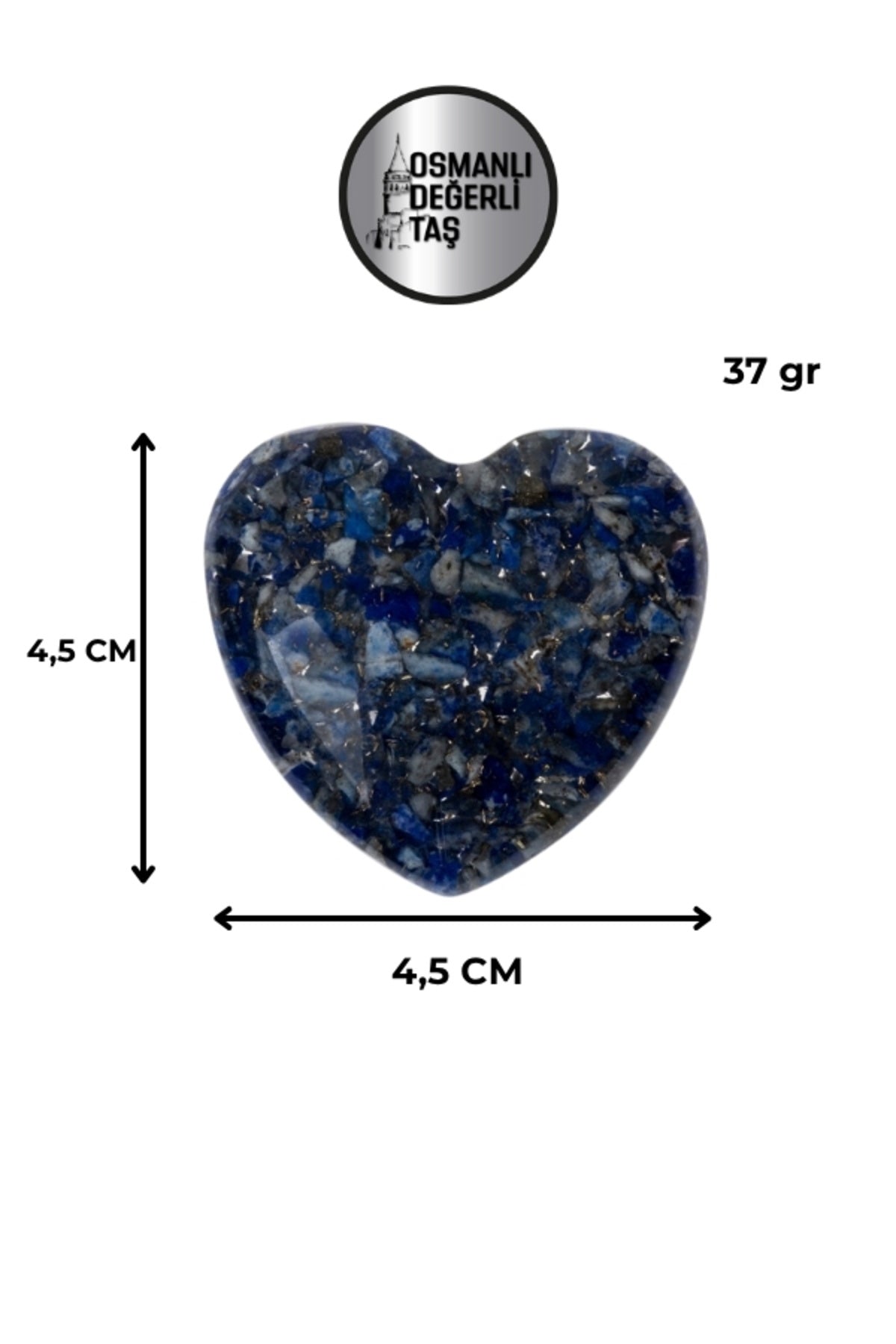 Sertifikalı Lapis Lazuli Doğal Taş Kalp Obje P048
