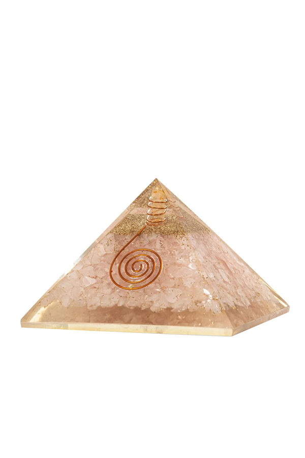 Pembe Kuvars Doğal Taş Organit Piramit - 6cm, şifa ve enerji kaynağı, dekoratif ve şık tasarım