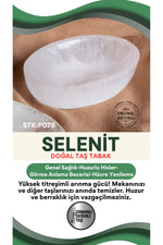 Sertifikalı Selenit Doğal Taş Elips Tabak No:6 P078