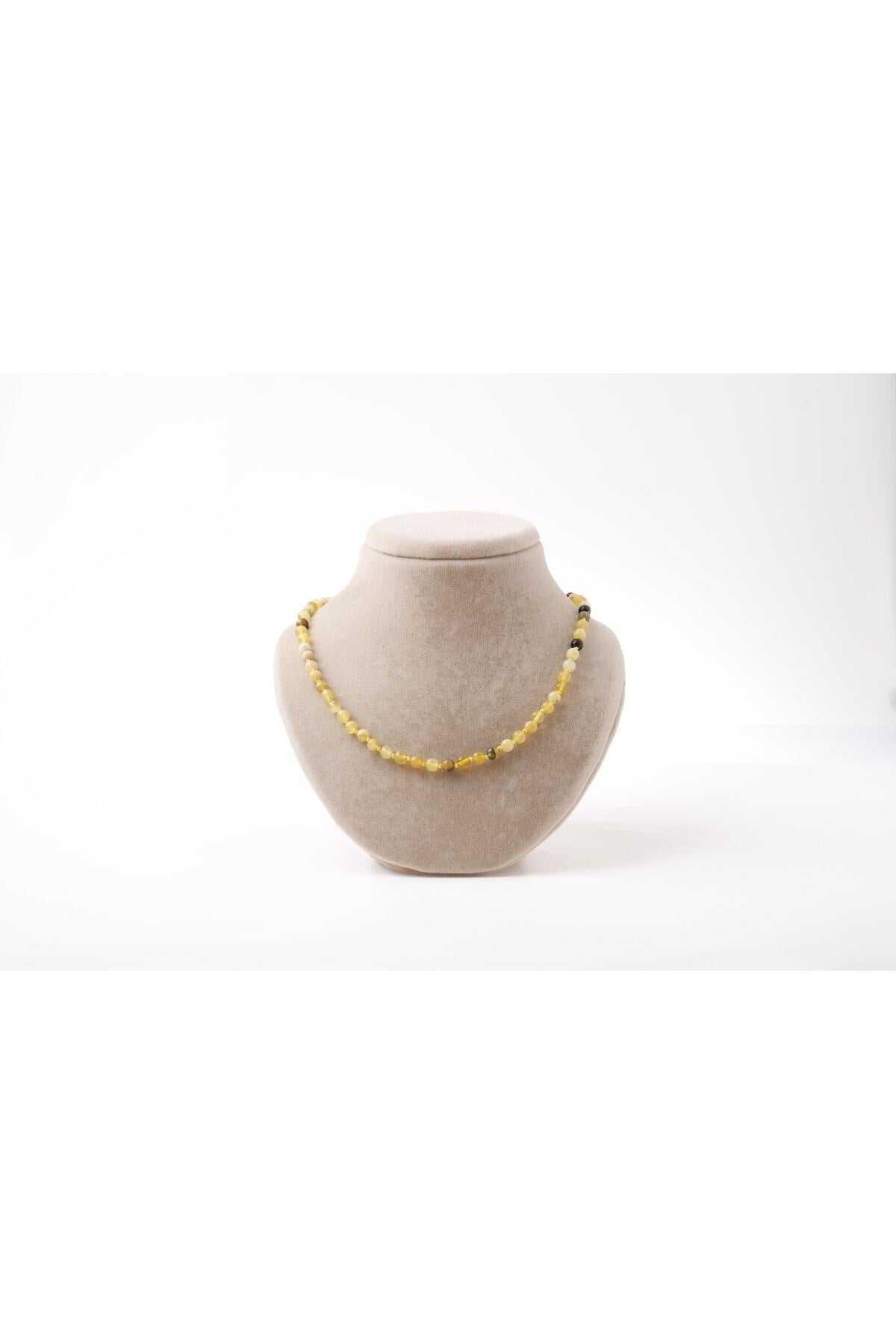 Sertifikalı Sarı Opal Doğaltaş Kolye 6 Mm, M589