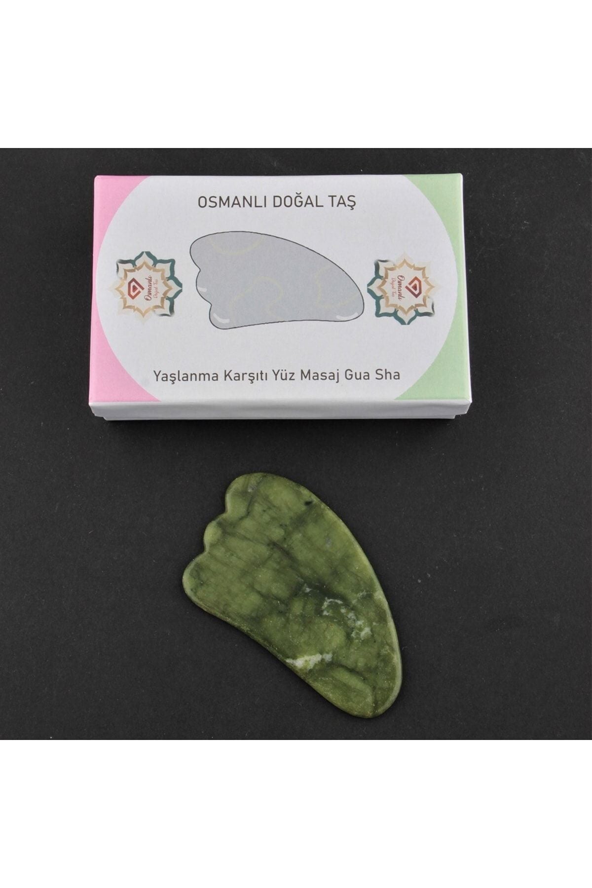 Sertifikalı Yeşim Taşı Doğal Taş Kaz Ayağı Gua Sha. 1. Sınıf Sertifikalı Ma035