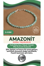 Sertifikalı Amazonit 3-4 mm Fasetli Kesim Doğal Taş Bileklik