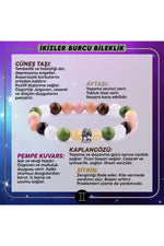 Sertifikalı Ikizler Burcu Doğal Taş Bileklik B076