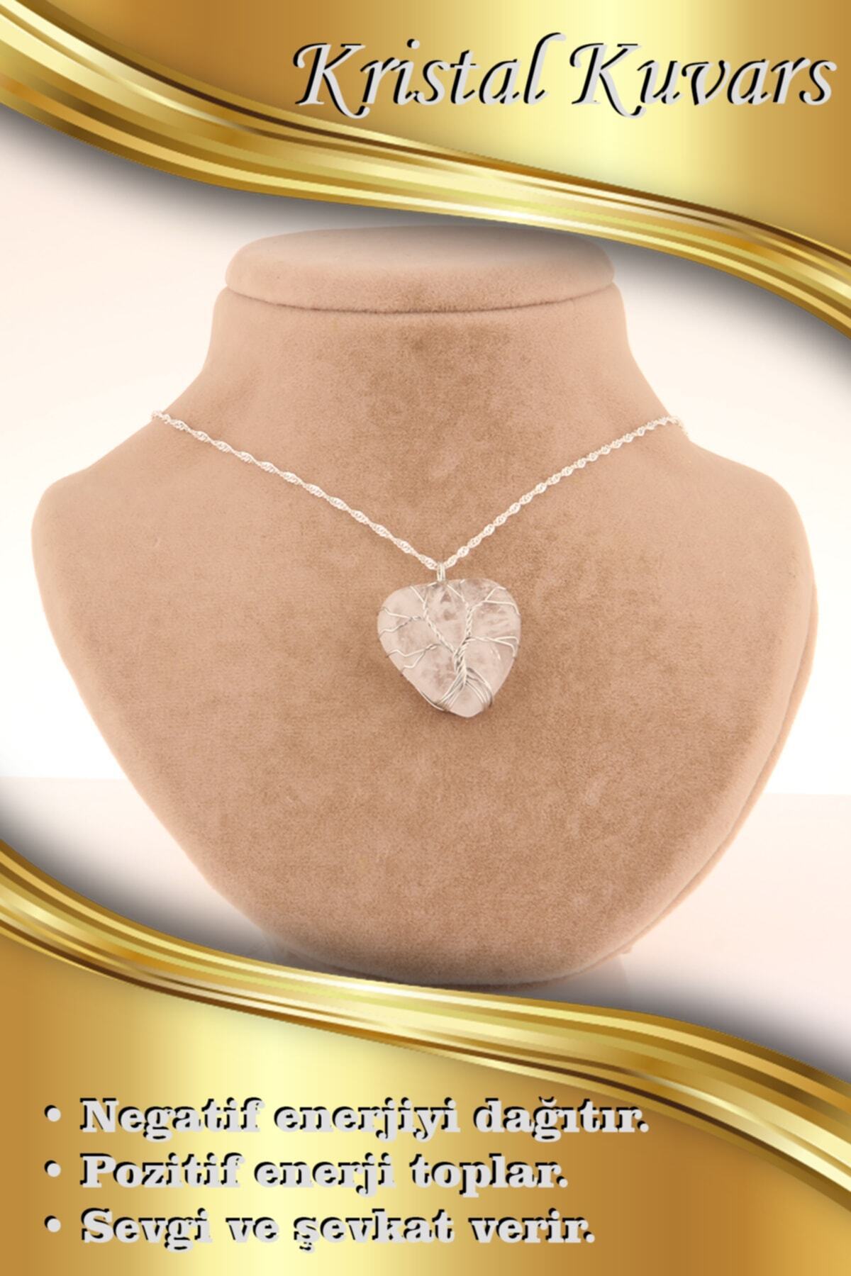 Sertifikalı Doğal Taş Kolye-kristal Kuvars (GÜMÜŞ ZİNCİR DAHİL) M119