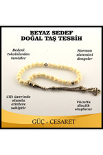Sertifikalı Beyaz Sedef Doğal Taş Tesbih 6 Mm, T188