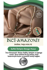 Inci-amazonit Doğal Taş Gümüş Kapama Kolye (3CM UZATMA İLE BİRLİKTE)