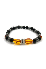Orijinal Hakiki Kehribar - Shungite - Hematit Misinalı Doğal Taş Bileklik 6mm