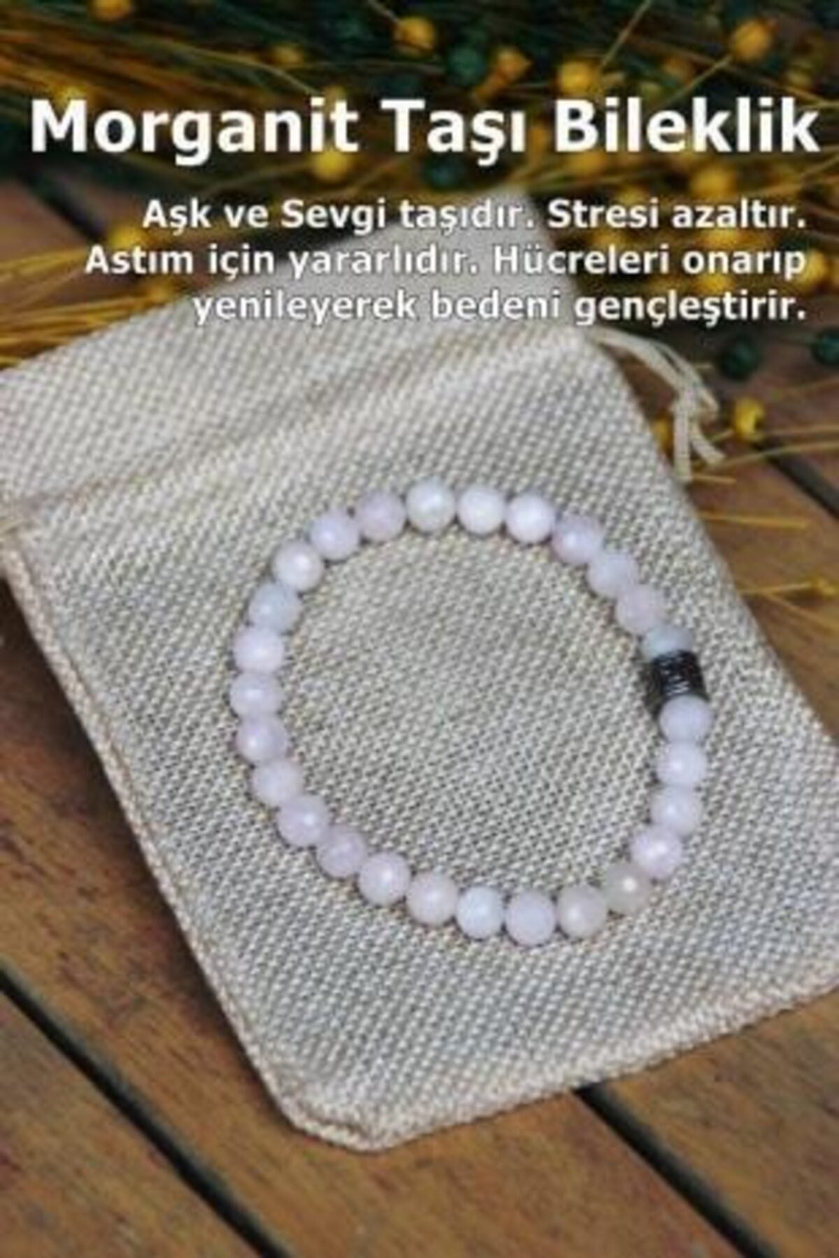 Sertifikalı Morganit Doğal Taş Bileklik