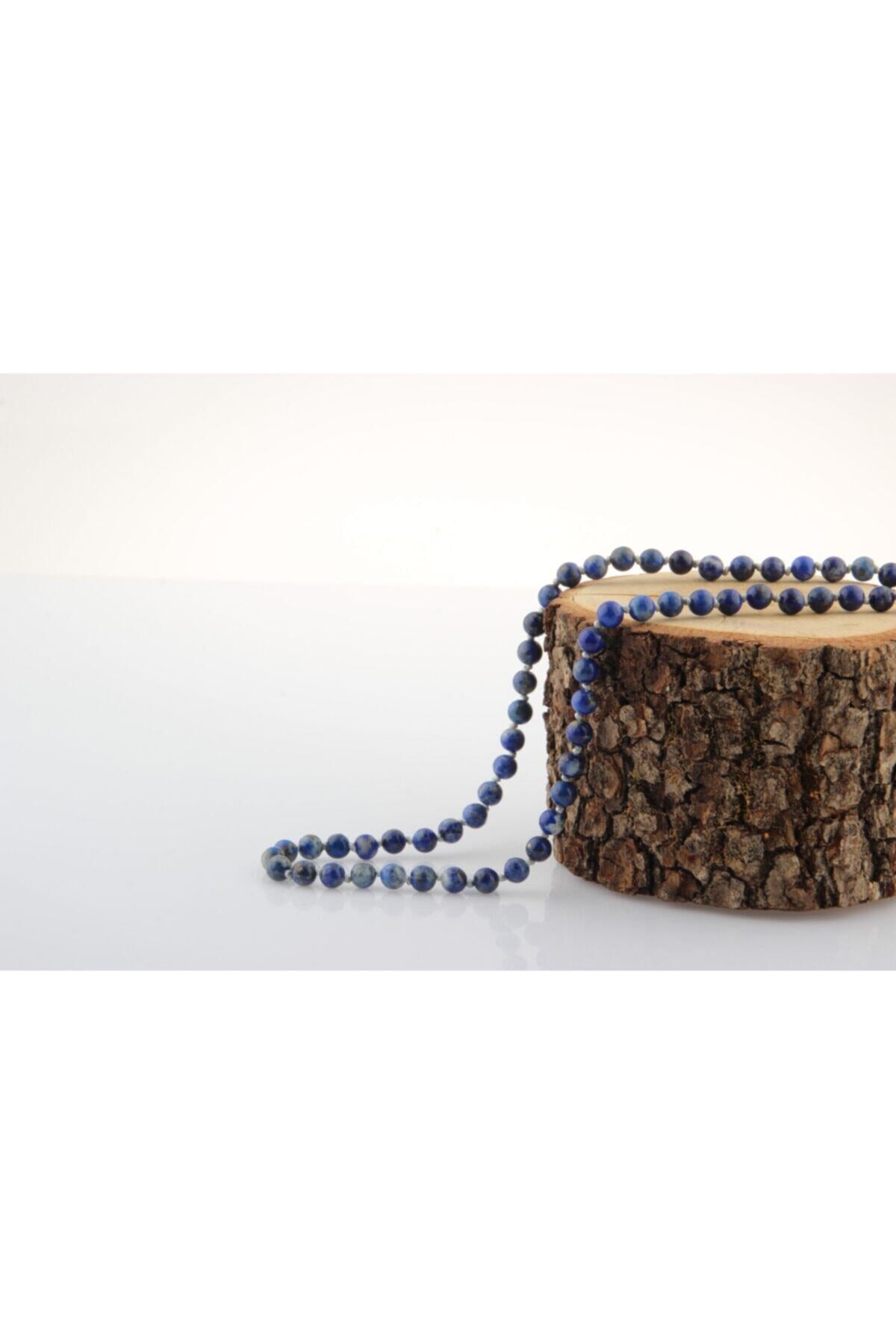 Sertifikalı Lapis Lazuli 6 Mm Düğümlü Kolye