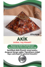 Sertifikalı Akik Doğal Taş Piramit No:2 P018