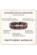 Sertifikalı Ametist Roleks Bileklik B788
