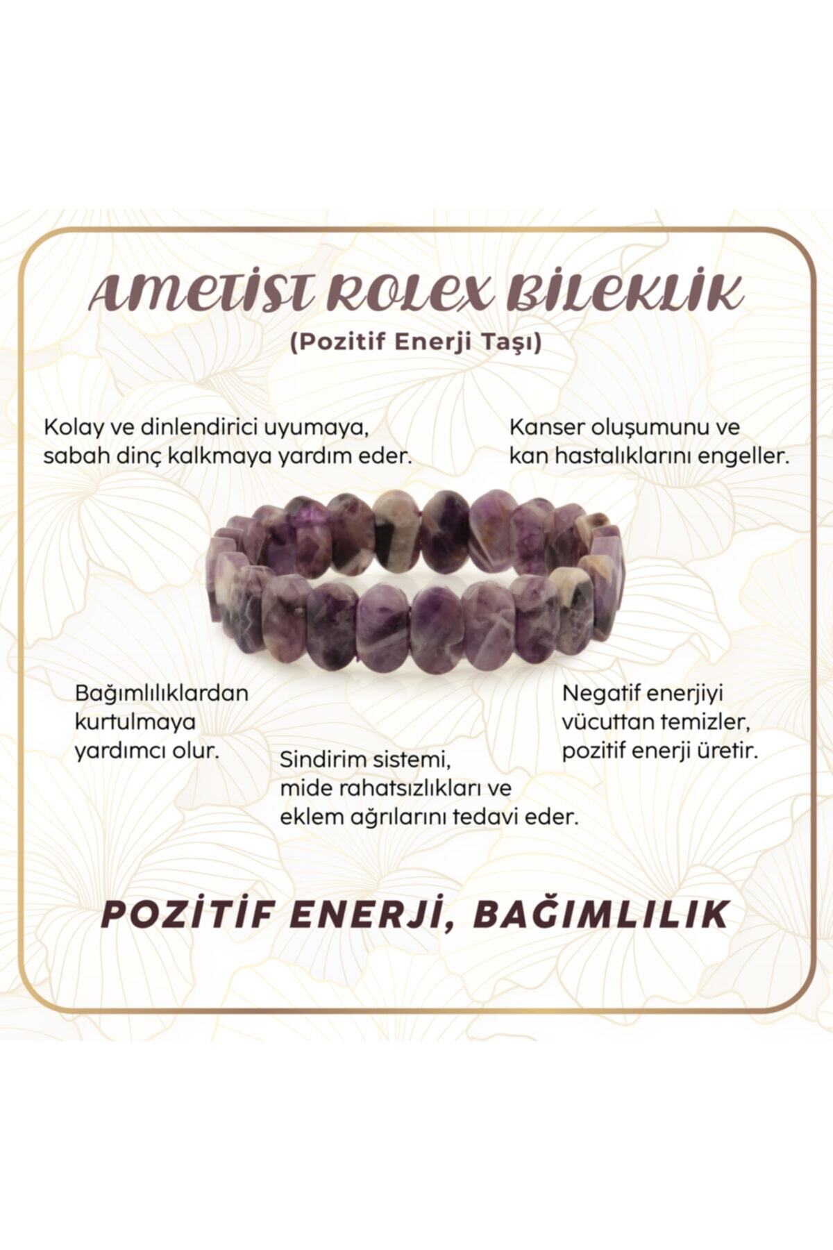 Sertifikalı Ametist Roleks Bileklik B788