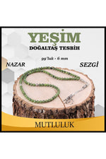 Sertifikalı Yeşim 99'luk Doğaltaş Tesbih 6 Mm, T219