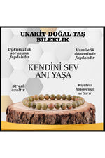 Sertifikalı Unakit Doğal Taş Bileklik 6 Mm - B852