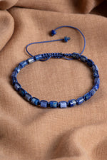 SERTİFİKALI Lapis Lazuli-Sodalit Doğal Taş Makrome Bileklik ODT224