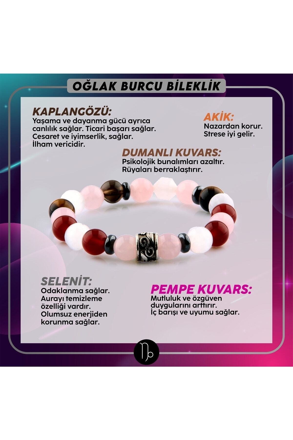 Sertifikalı Oğlak Burcu Doğal Taş Bileklik B022