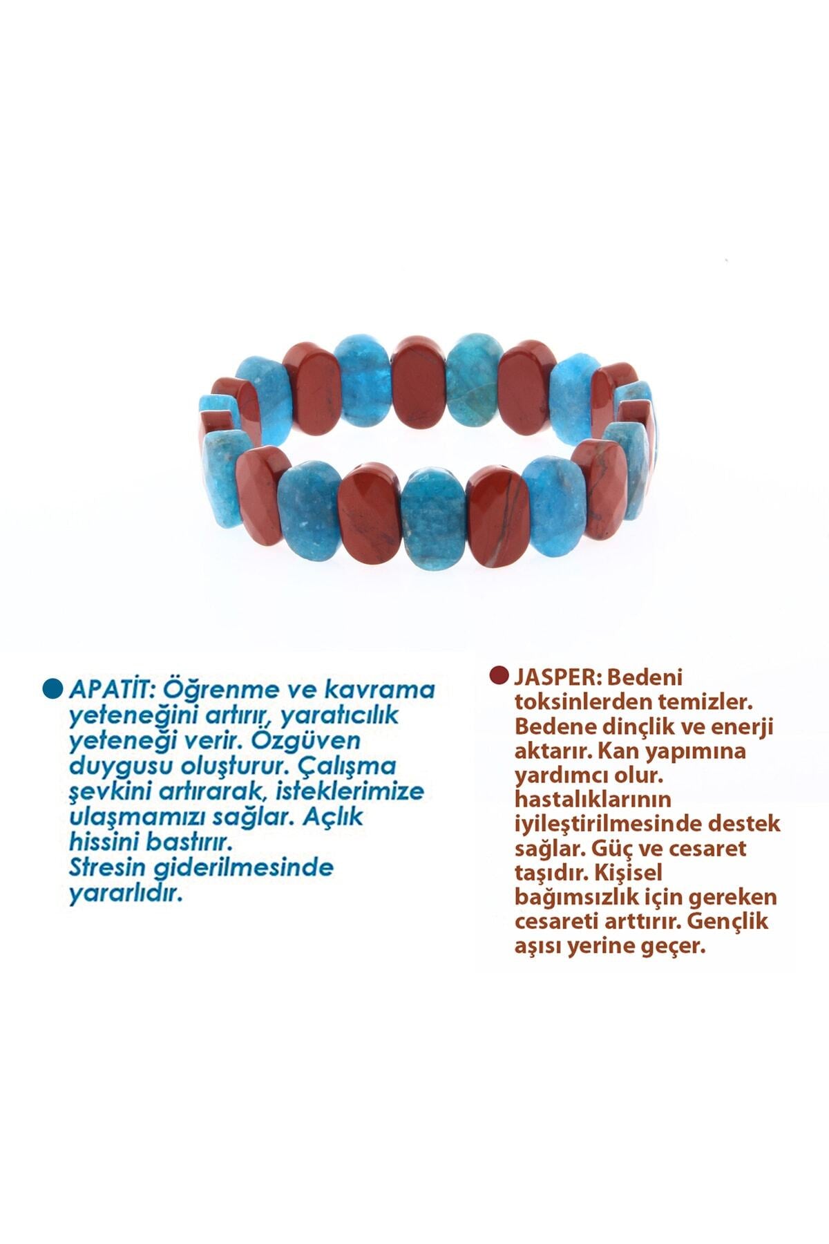 Sertifikalı Apatit-jasper Doğal Taş Roleks Bileklik