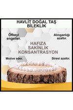 Sertifikalı Havlit Doğal Taş Bileklik 6 Mm - B820