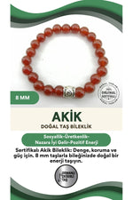 Sertifikalı Akik Bileklik 8 Mm B334