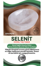 Sertifikalı Selenit Doğal Taş Elips Tabak No:3 P075