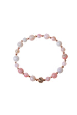 SERTİFİKALI Pembe Opal-Hematit Doğal Taş Bileklik 6-8 mm