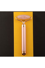Sertifikalı Pembe Kuvars Doğal Taşı Titreşimli Roller Masaj Aleti 15 X 6 Cm Ma014