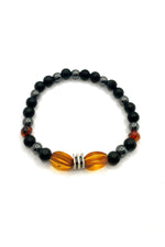 Orijinal Hakiki Kehribar - Shungite - Hematit Misinalı Doğal Taş Bileklik 6mm