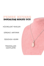 Sertifikalı Pembe Kuvars Doğaltaş Kolye Ucu, Gümüş Zincirle Beraber M436